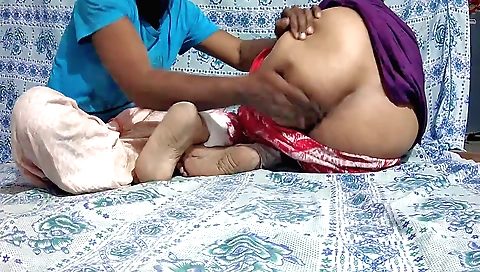 Busty black girl getting banged by a big black duck boy