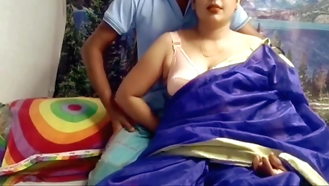 Indian brunette with hairy pussy fucks her stepdaughters husband