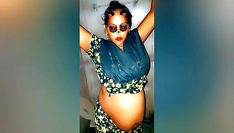 Amateur brunette hairy pussy cooking in the kitchen