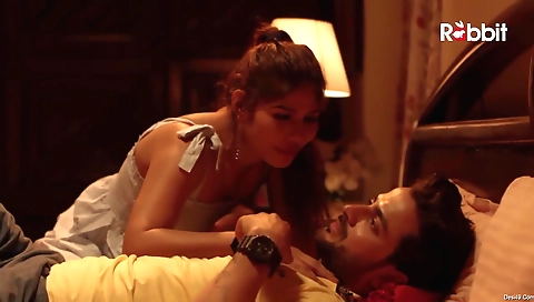 Red-haired girl does a cheek kiss and she gives a blow job