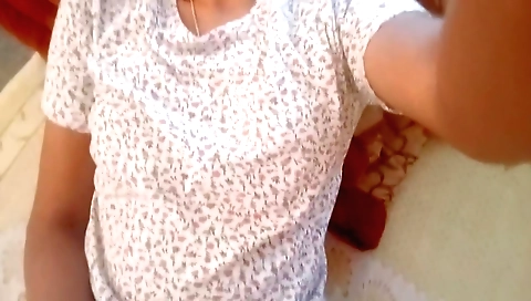 Solo naked girl showing her tits in a private home