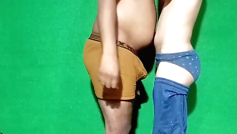 Indian village couple is having fun with each other