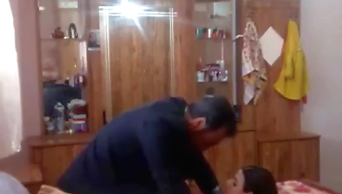 Amateur brunette with small tits 18+ fucking her boss