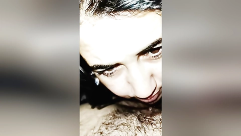 Amateur blonde brunette received a gift and showed it