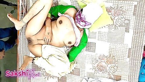 Indian stepmom was not able to apply oil on the waist