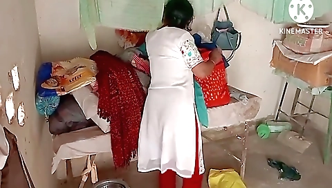 Brunette amateur in black dress is showing off her body