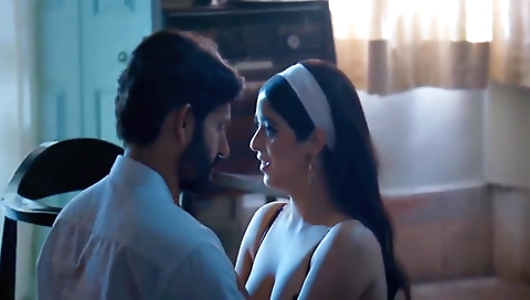 Indian milf in a cute leather top is horny to fuck