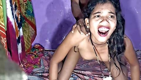 Petite brunette with round ass loves to touch her body