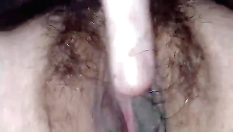 Amateur hairy teen girl riding her boyfriend's manhood