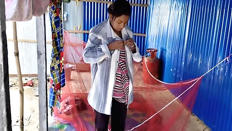 Indian chick filmed naked in hd video with black lingerie