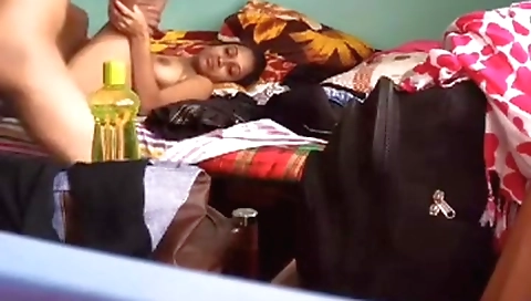 My brunette girlfriend gets fucked in a hidden cam video