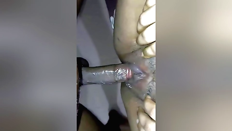 Amateur brunette with hairy pussy 18+ ass sucking hard on cock