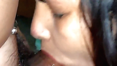 Indian milf fucks her pussy and her lips with a cummity