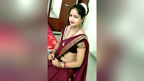 Indian amateur woman in hotel room with her husband