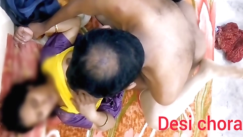 Indian chick fucked in her boyfriend's living room