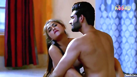 Brunette babe with a great ass is making out with her partner