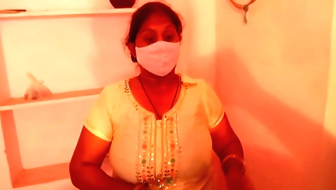 Indian brunette is doing a nice job with her hands