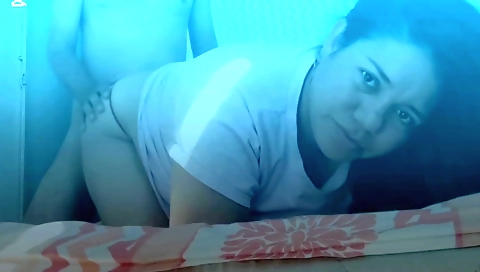 Brunette milf with a large ass has a lot of milk in her pussy