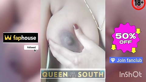 Female masturbating in bed and moaning for the cock