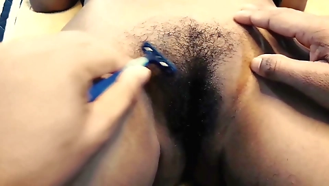 Indian girl gets fucked with a dildo in her hairy pussy