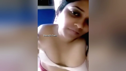 Blonde amateur indian chick shows her body in a solo scene