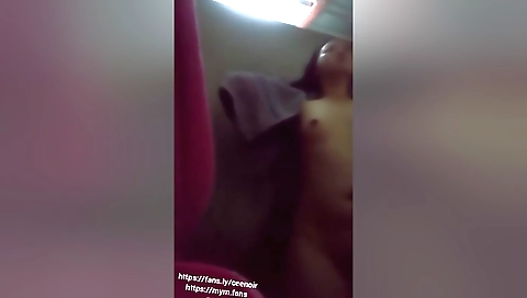 Indian hottie naked in shower in a black dress and shorts