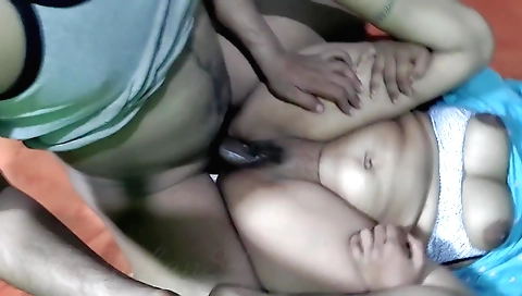 Indian wife with big tits 18+ fucks with her husband