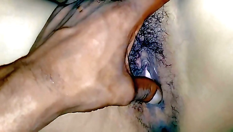 Indian amateur amateur with a hairy pussy in POV video