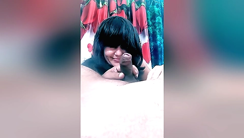 Gorgeous brunette amateur with natural tits enjoys hot sex