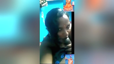 Indian bhabhi shows her boobs and blowjob while playing with a camera