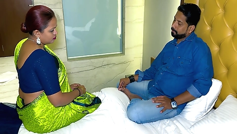 Busty indian woman got her hubby away and had fun with a workman