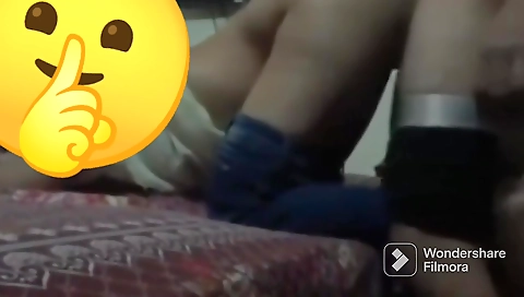 Busty webcam brunette fucked in the bed on a webcam