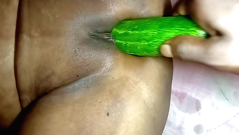 Boudi fucked her cucumber in doggy style and big dick