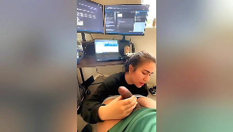 Indian beauty gets a big black cock with deepthroat